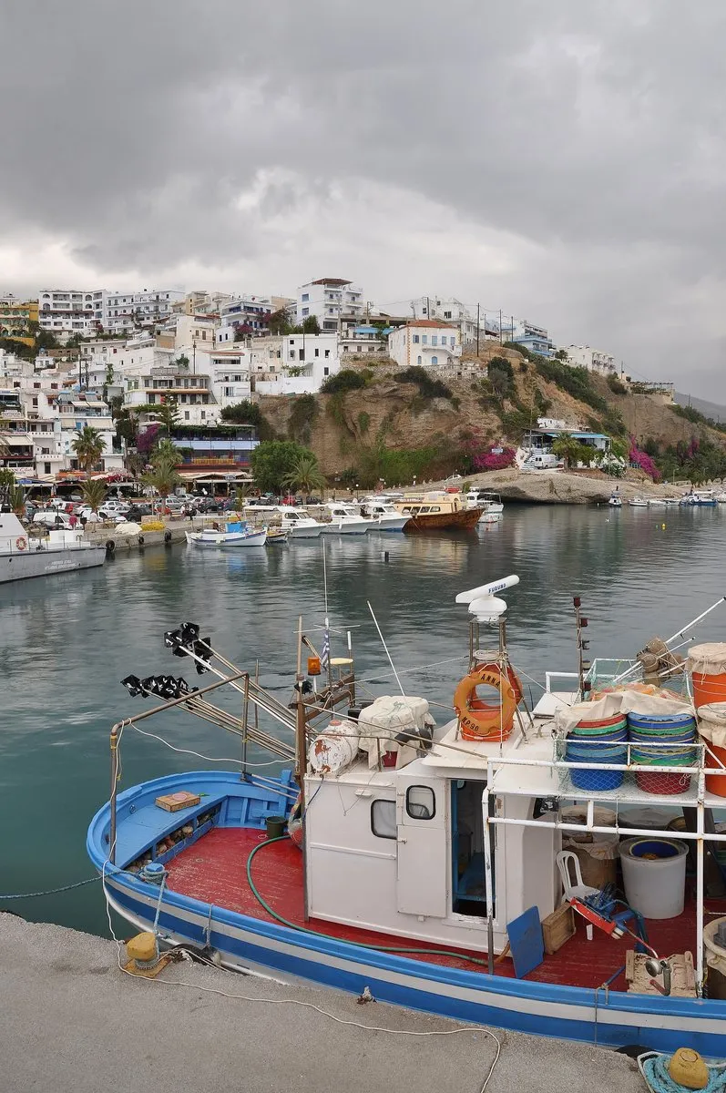 Agia Galini stacked above its harbour