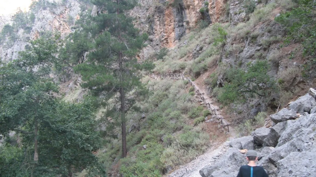 Der Weg, der durch die Agia-Irini-Schlucht hinabführt