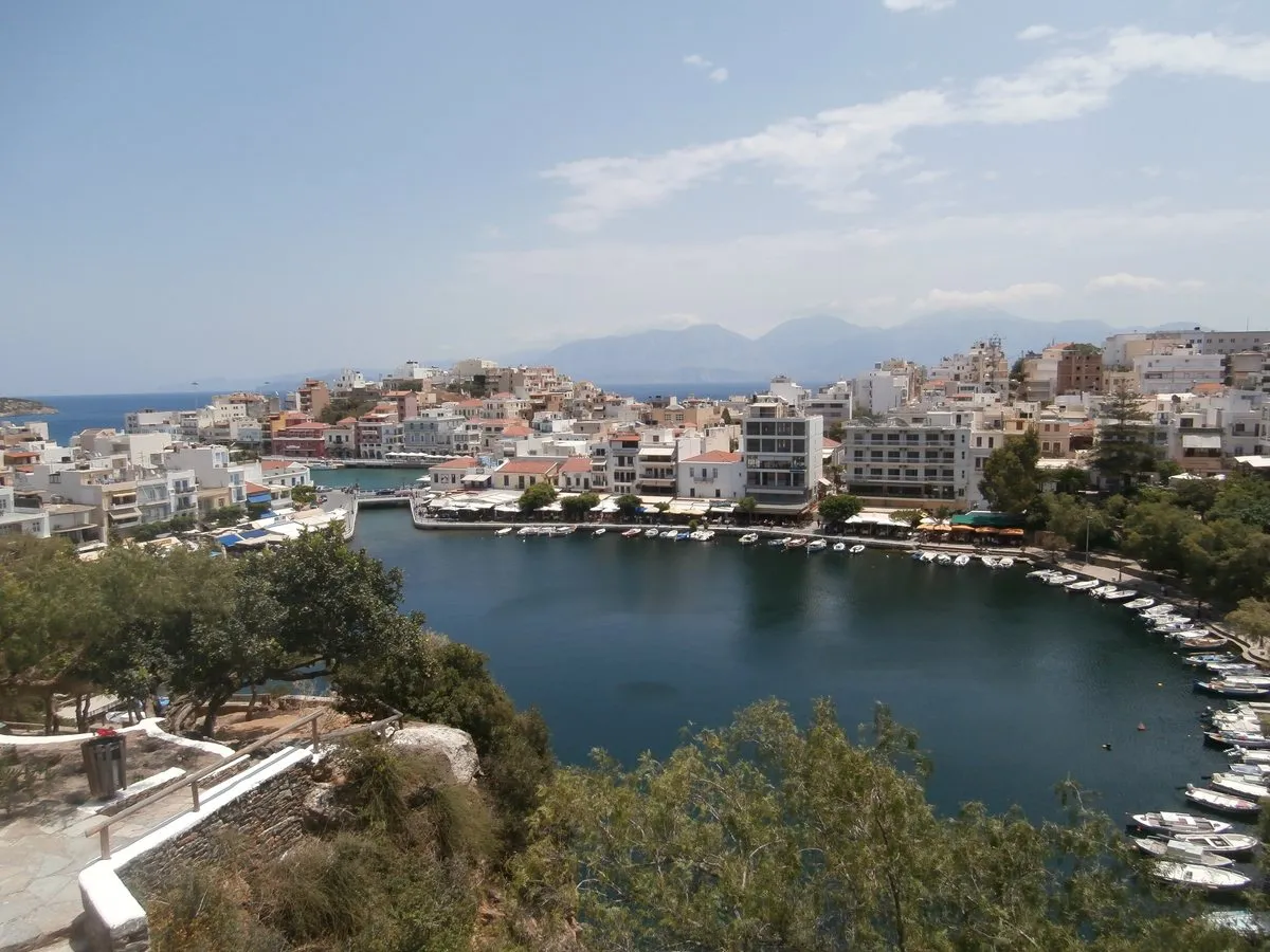 Lake Voulismeni at Agios Nikolaos, ringed by the town