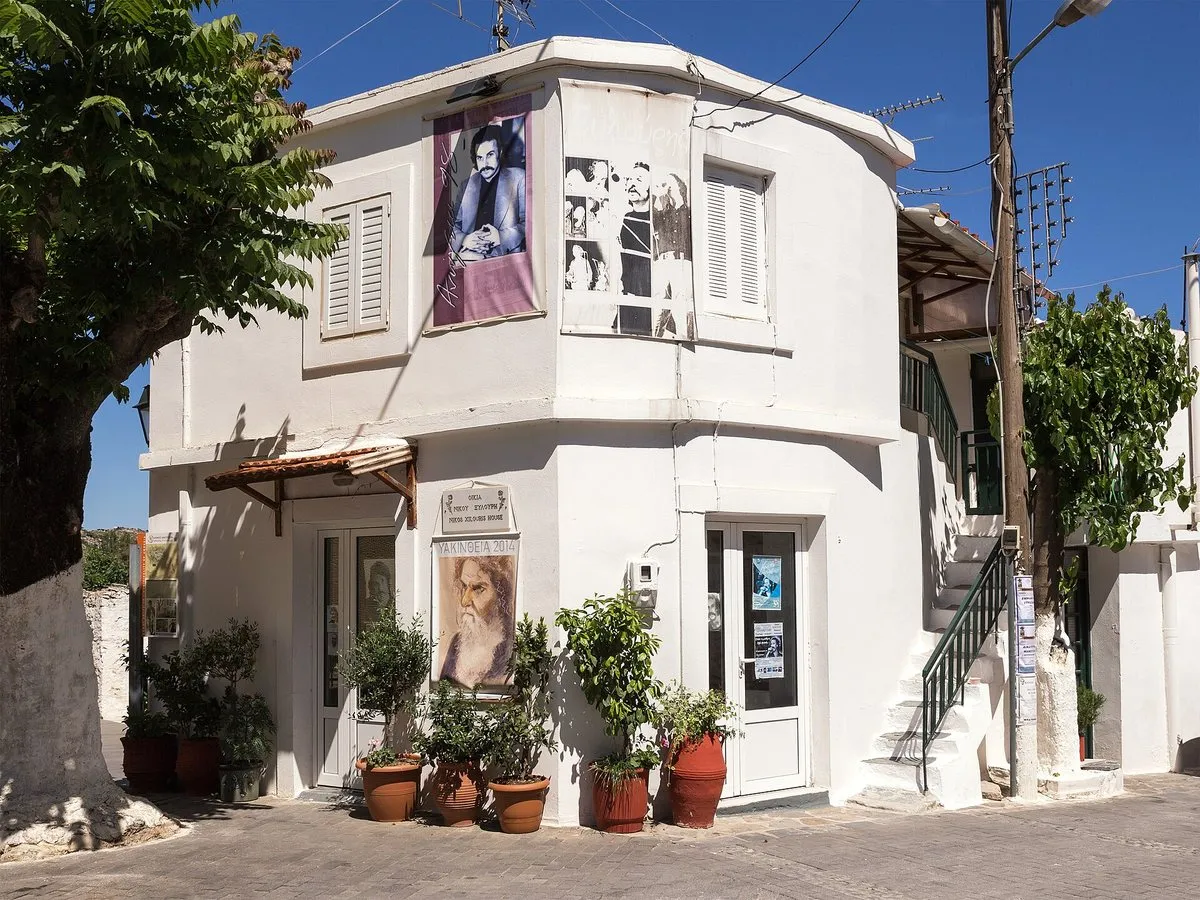 The house of Nikos Xylouris in Anogia, now a small museum with his portraits on the wall