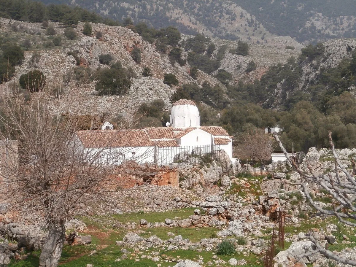 The chapel of Michael the Archangel at Aradena, standing alone above the gorge