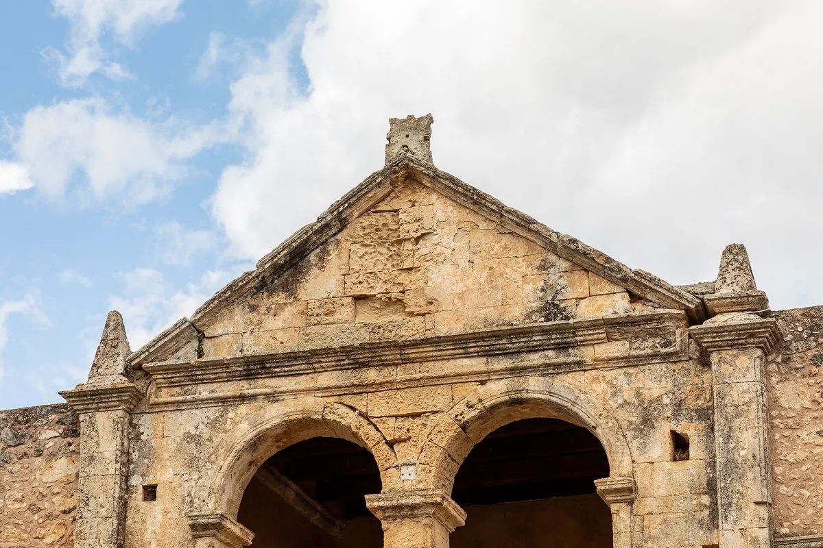 The crown of Arkadi's Venetian church facade