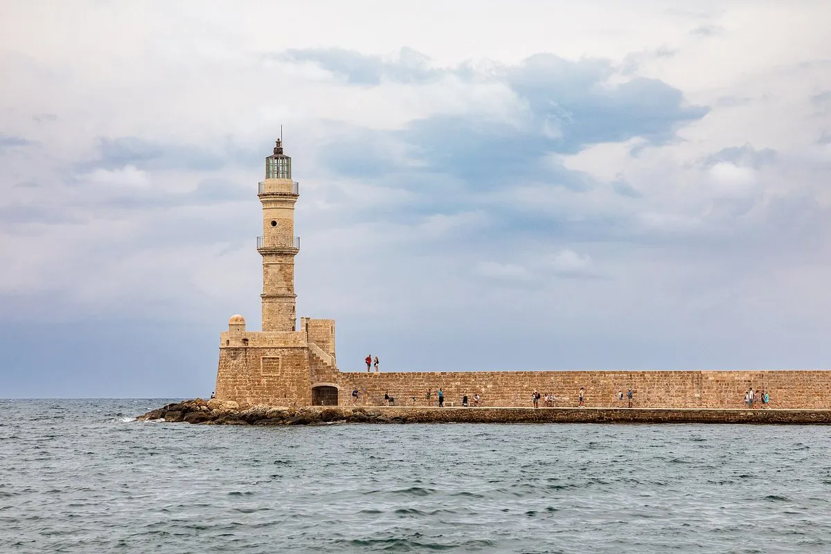 The Egyptian lighthouse across the harbour mouth