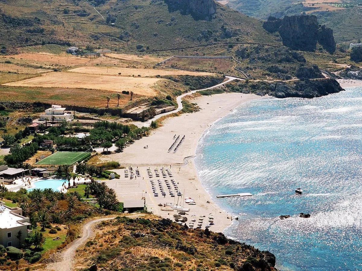 The full sweep of Damnoni bay on the south side