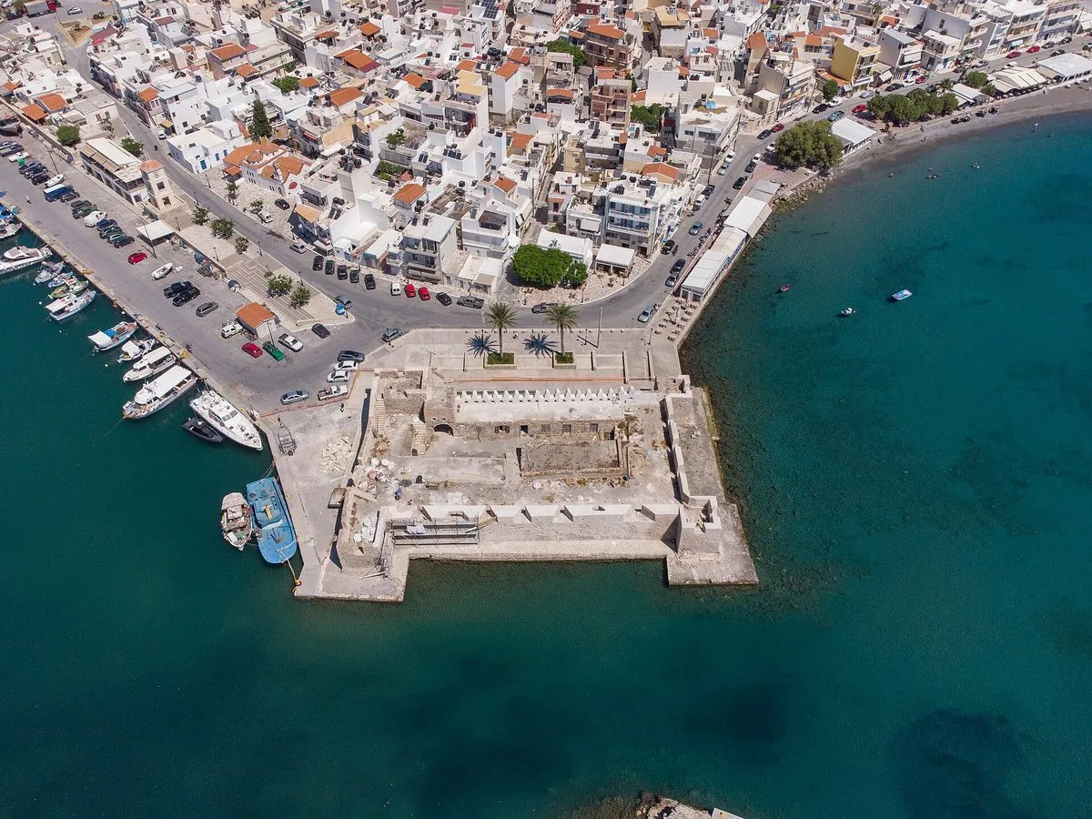 The Kales fort and Ierapetra seafront from above