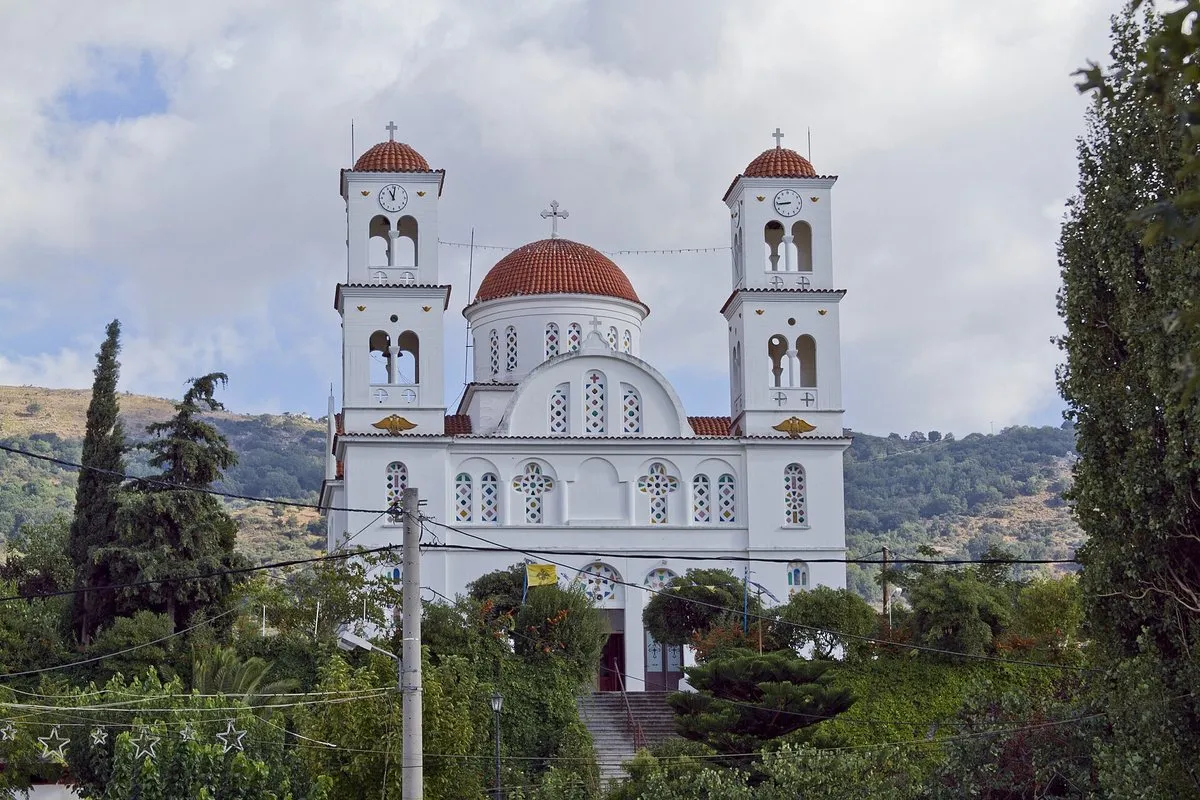 The twin-towered church of Kandanos
