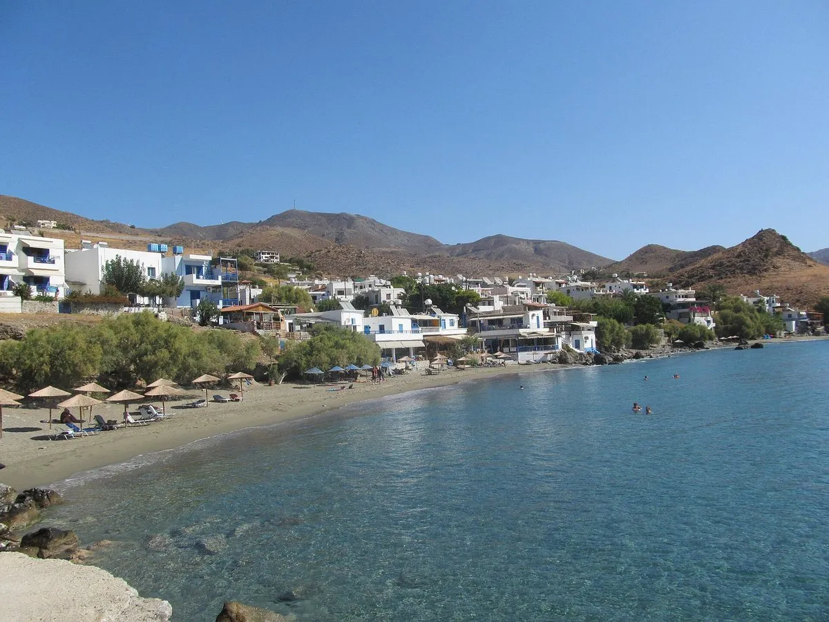 The village and tamarisk beach of Lentas