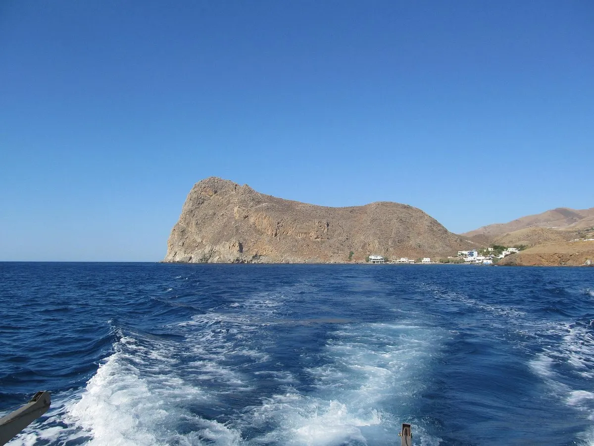 The lion-shaped headland from the water