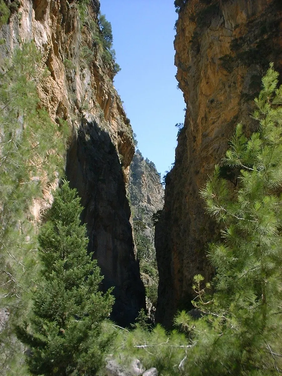 Inside the narrows of the Samaria gorge