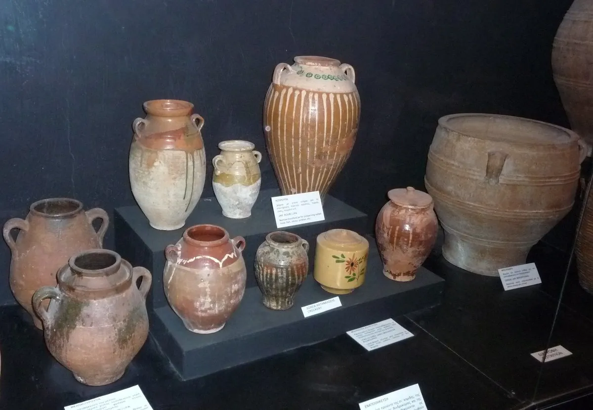 Pithoi and household pottery in the Museum of Cretan Ethnology